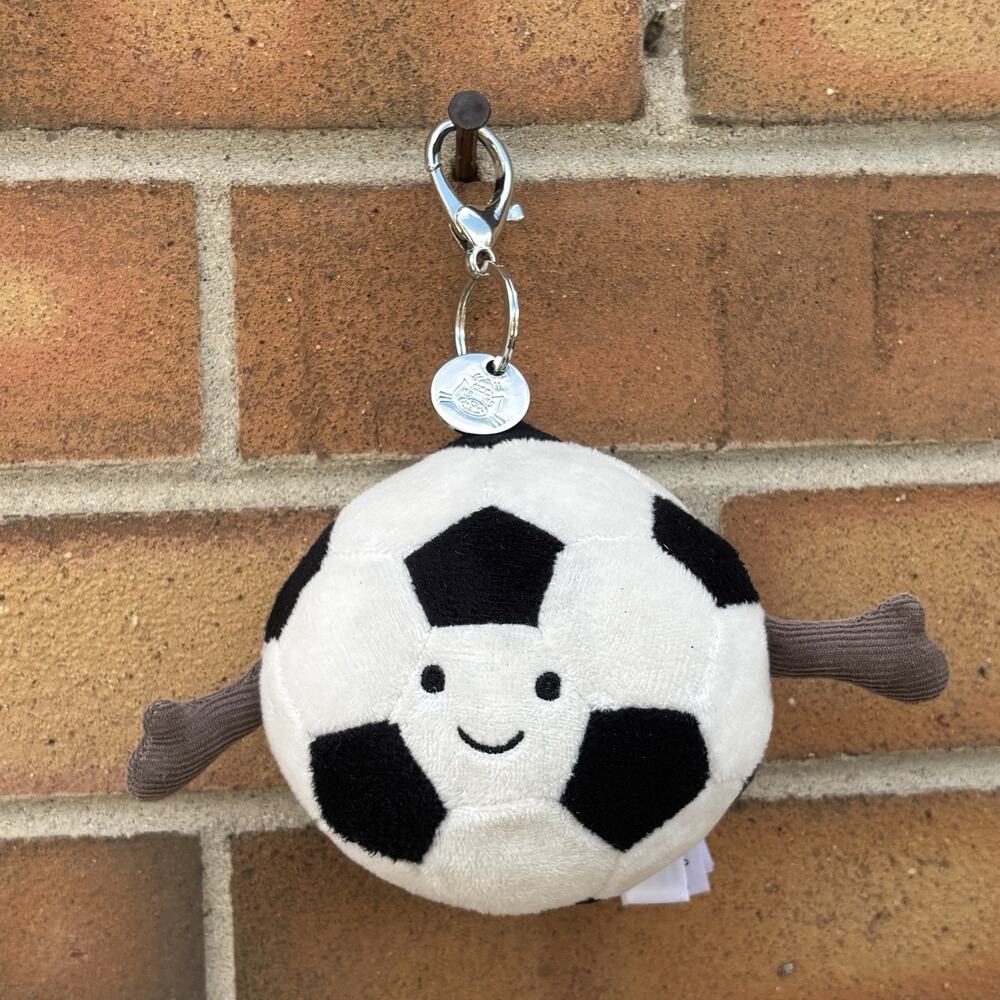 Jellycat Amuseables Soccer Ball Plush Keychain Bag Charm Cute Gift